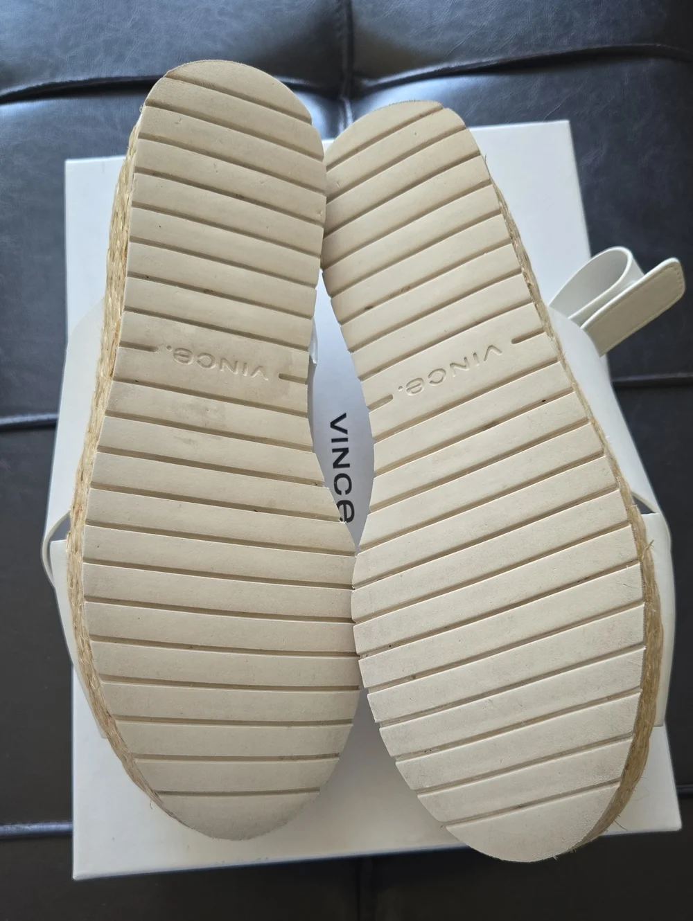 Vince Jesson Leather Espadrille Wedge Sandals